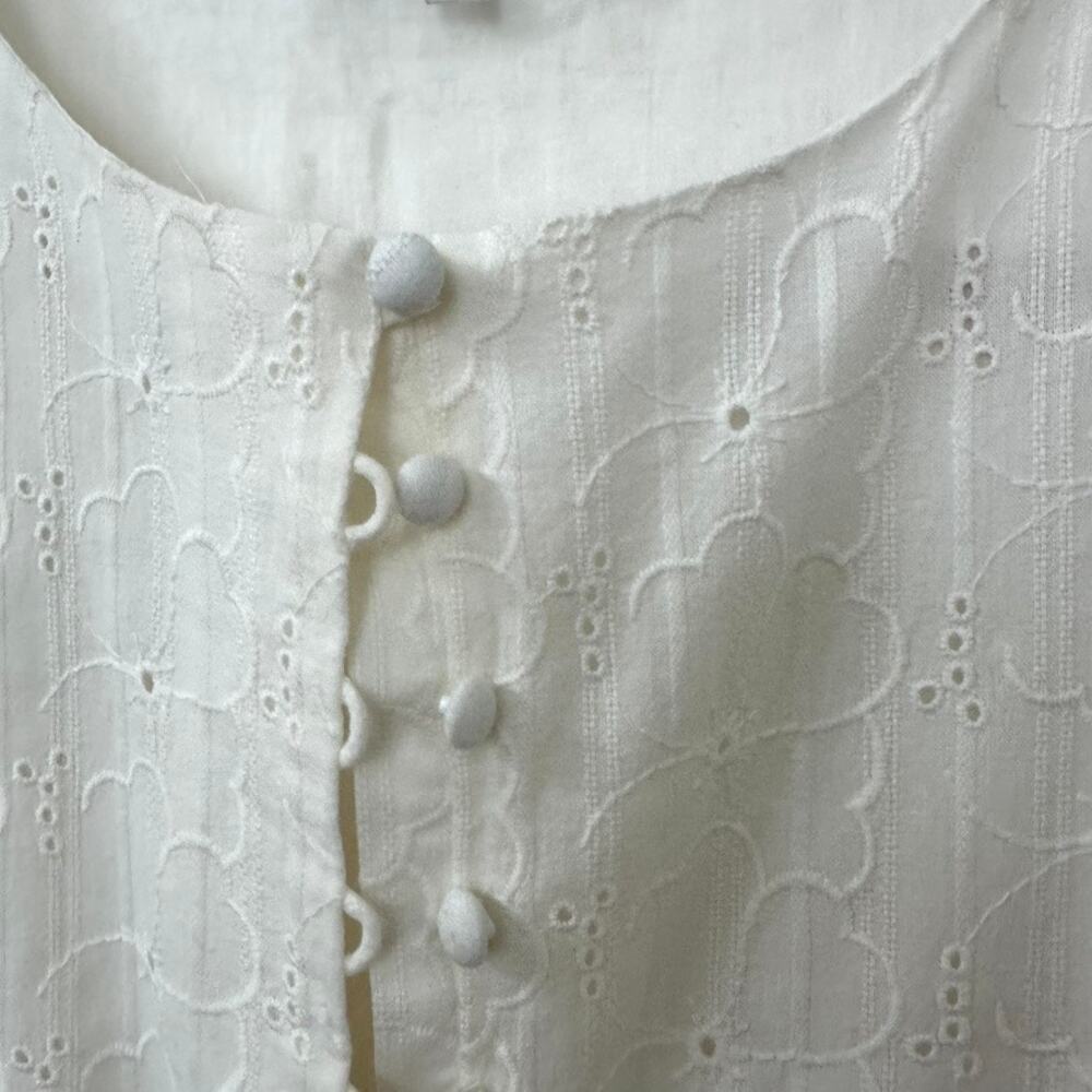 Madewell White Eyelet Babydoll Mini Dress in size S - Picture 3 of 6